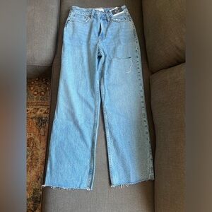 Abercrombie & Fitch Light Blue High-Rise Wide Leg Jeans